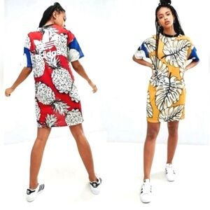 Adidas Originals X Farm Pineapple T-Shirt Dress Size Medium
